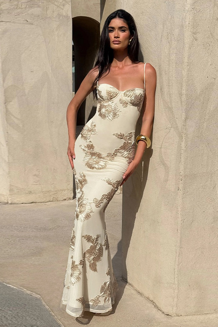 | Backless Floral Maxi Dress