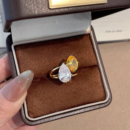 Colorfast Two Tone Diamond Index Ring