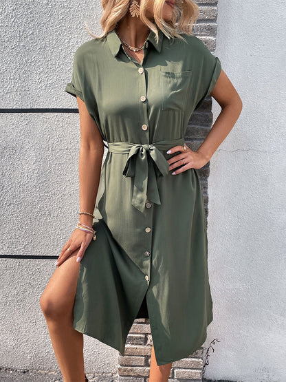 Shirt Hunter Short Sleeves Midi Dress