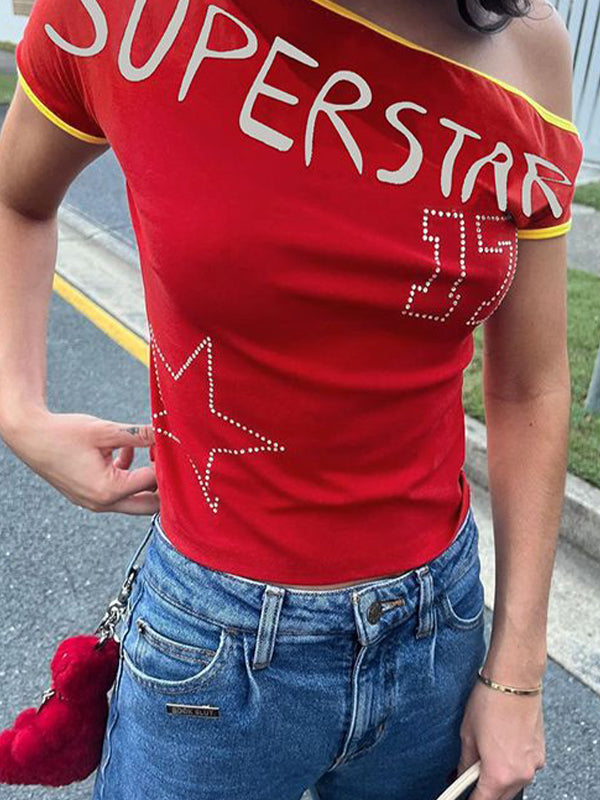 Street Letter Print Short Sleeve Tee