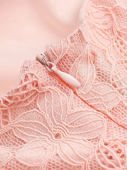 Pink Lace Mini Dress