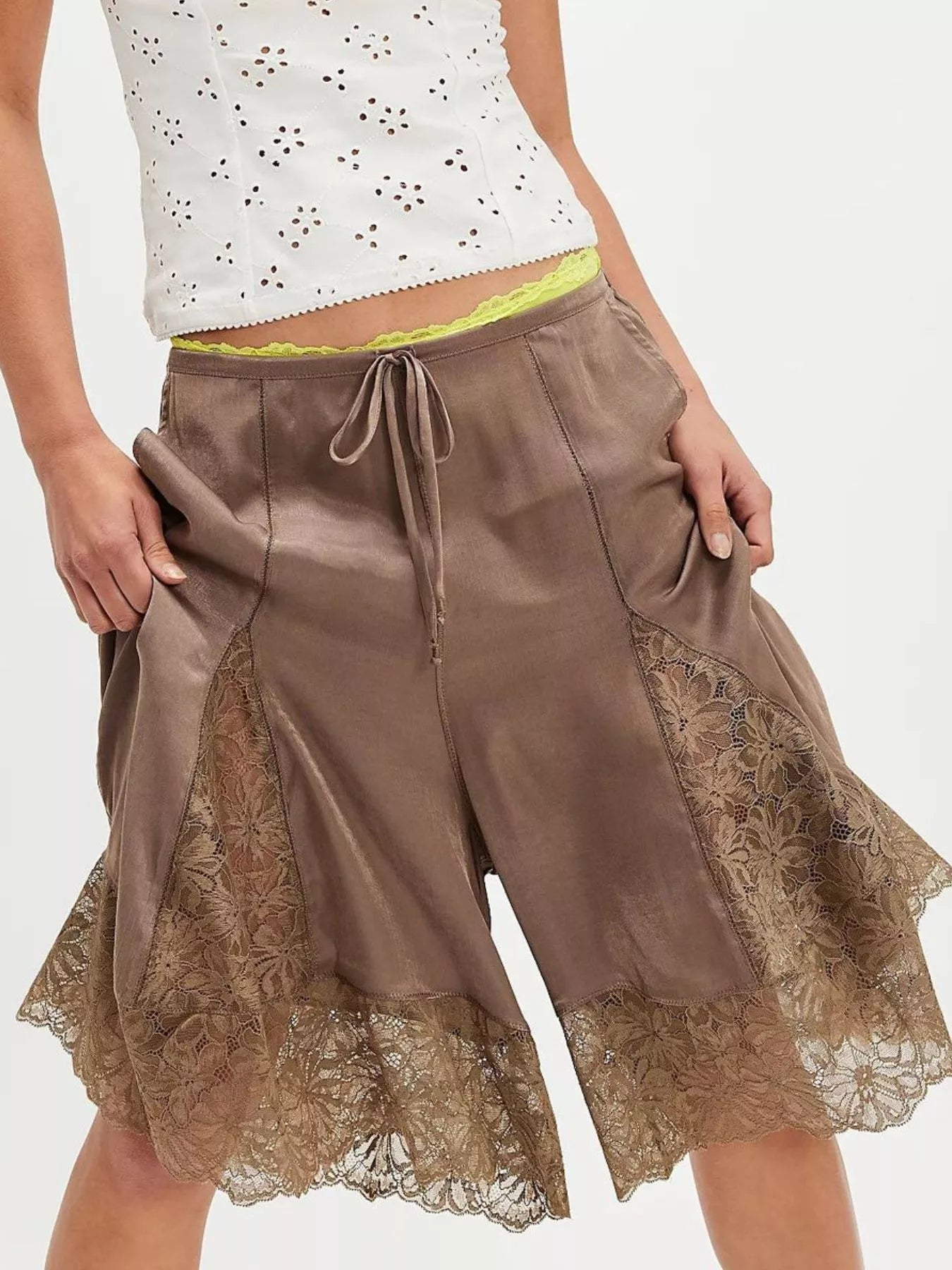 Teddi Drawstring Lace Shorts