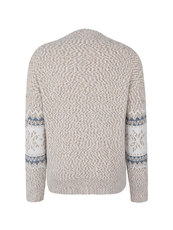 Snowflake Jacquard Mock Neck Sweater