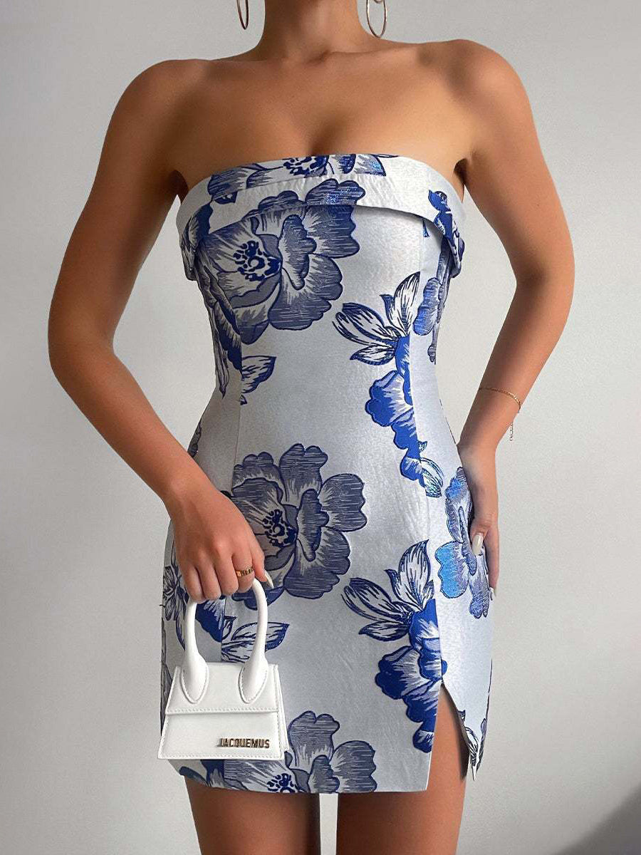 Summer Dress Off The Shoulder Slit Birthday Party Mini Dresses