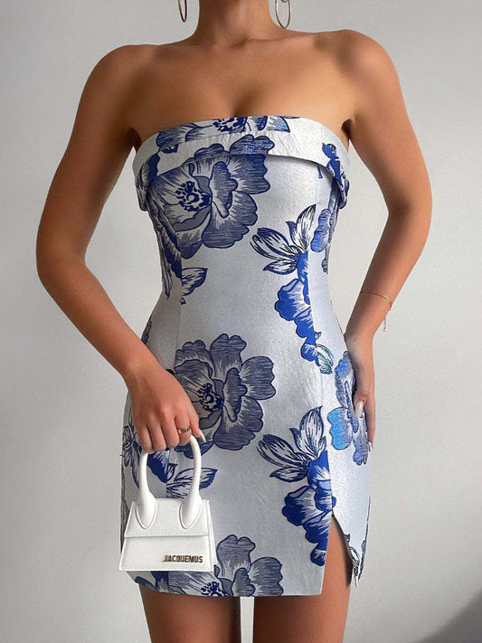 Summer Dress Off The Shoulder Slit Birthday Party Mini Dresses