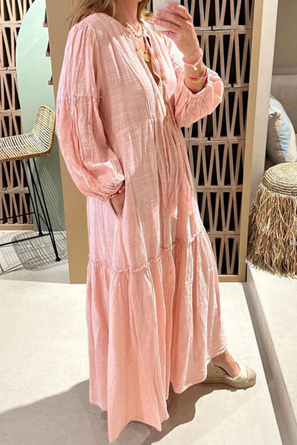 Take Me To Cabo Ethnic Unique Print Button Loose Shirt Midi Dress