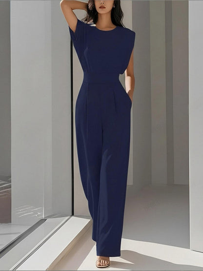Sleeveless Waist Temperament Commuting Jumpsuits