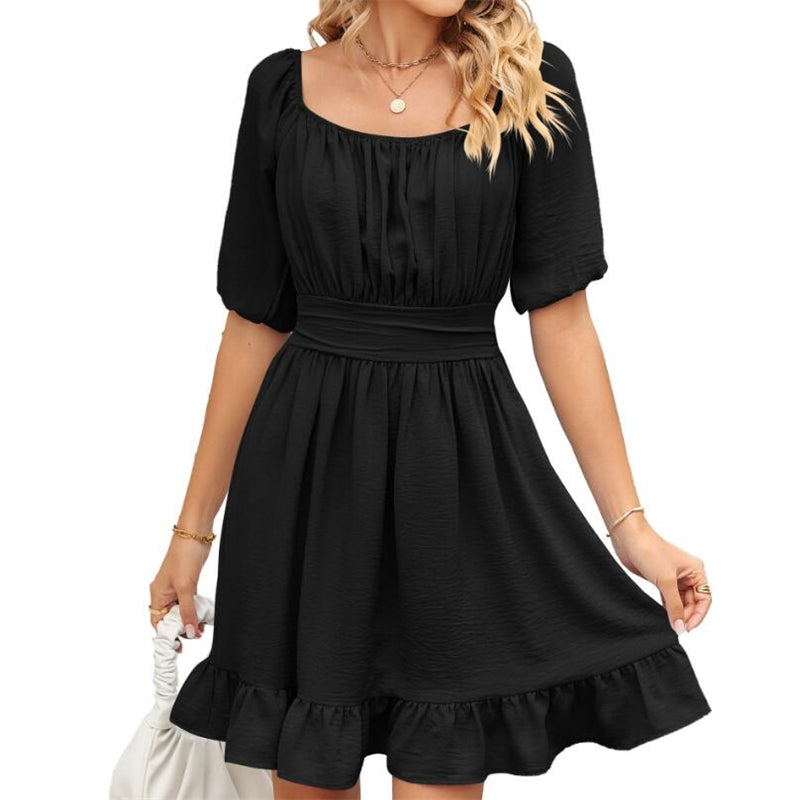 Stylish Square Neck Open Back Mini Dress in Vibrant Colors