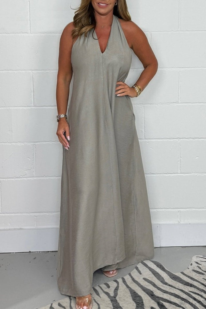 WOMEN'S T-BACK FLOATY DRESS FLOATY MAXI DRESS