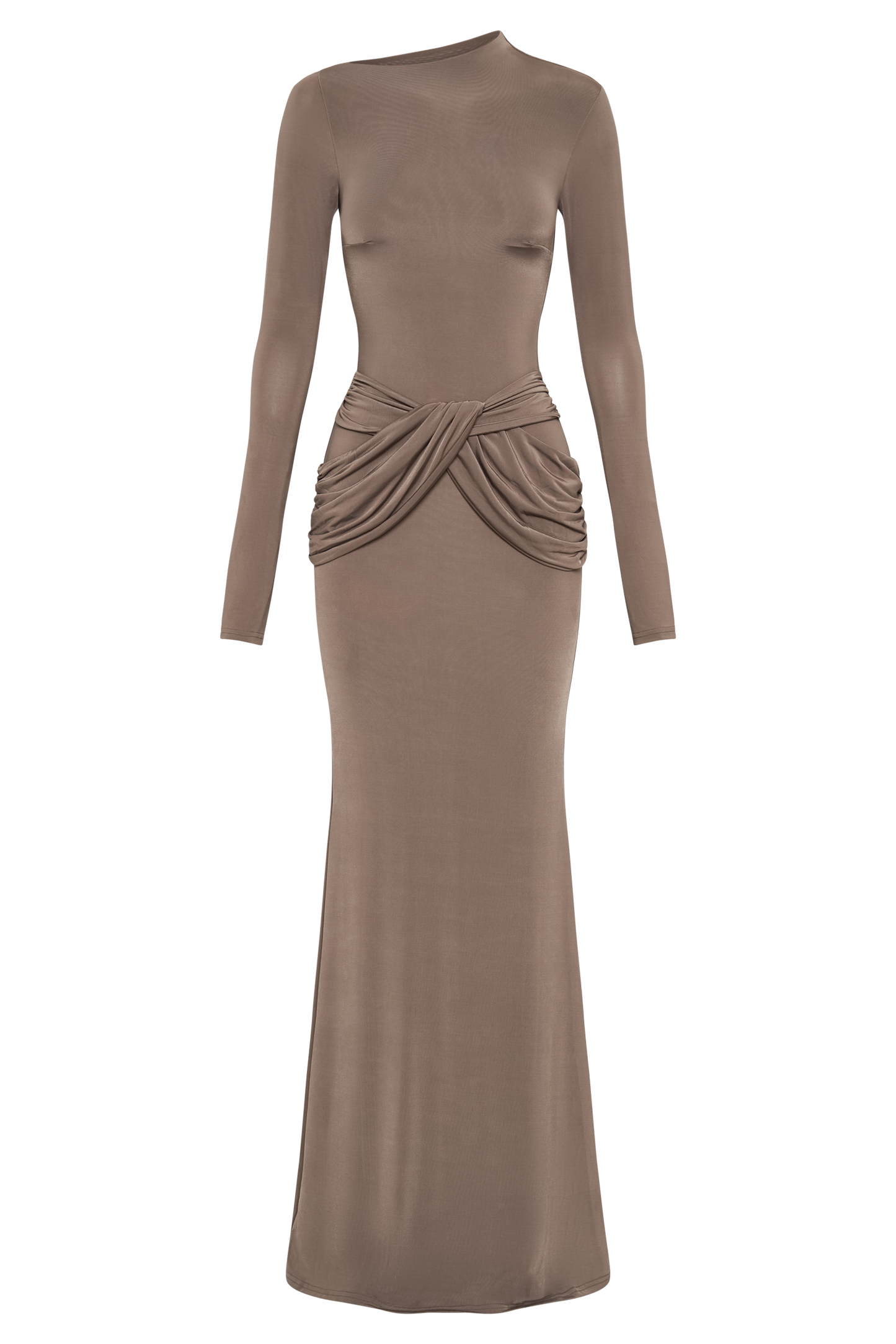 Jersey Solid Knotted Midi Dress