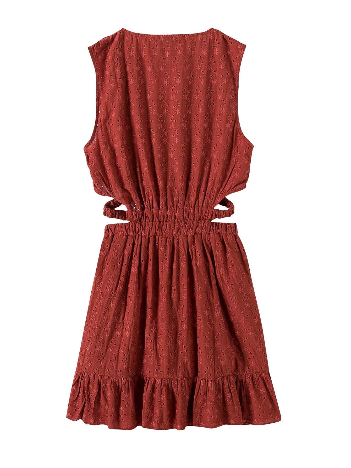 Spring Summer Hollow Out Cutout Embroidered Dress – Trendy Floral Lace Mini Dress