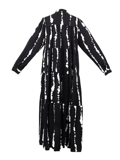 Original Print Elasticity Waist Dresses