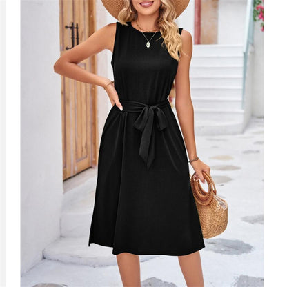 Solid Color Sleeveless Midi Dress in Multiple Colors