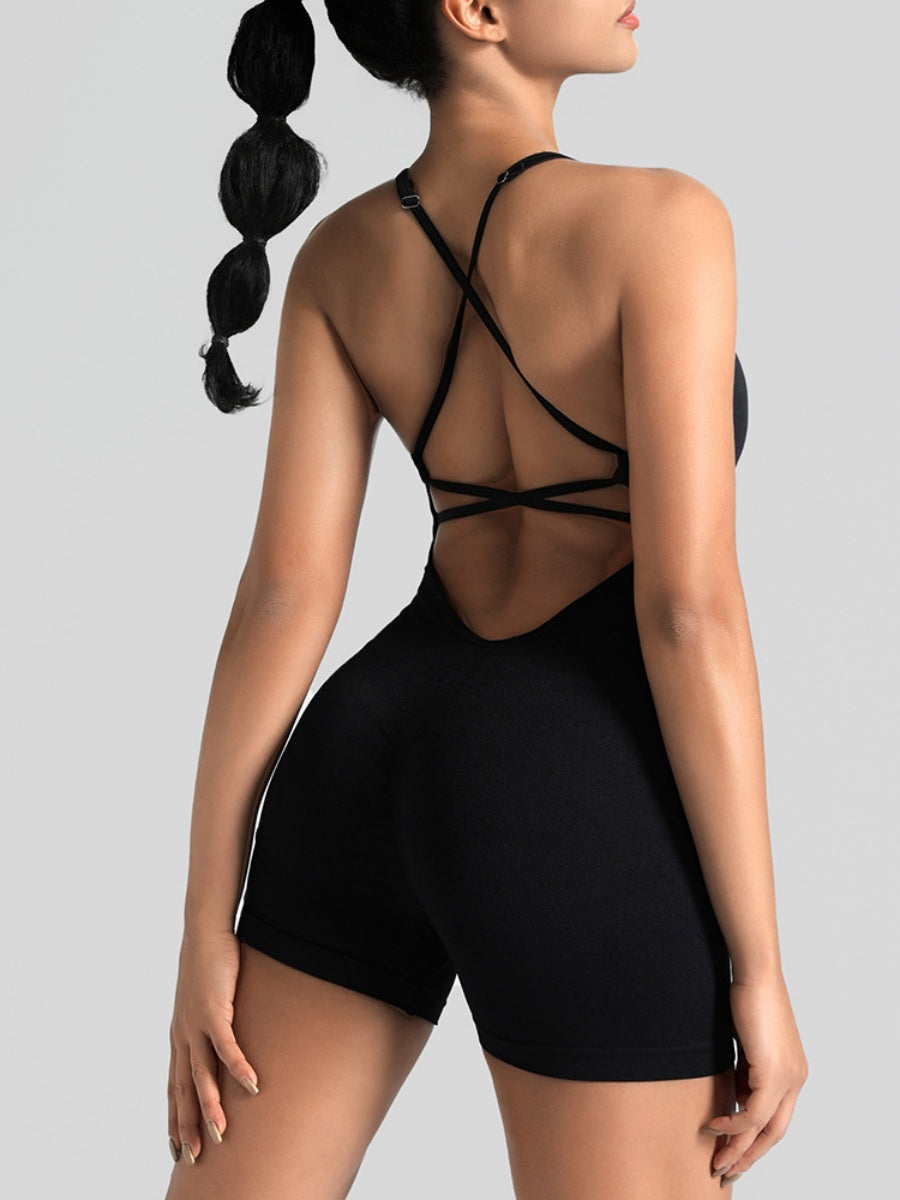 Backless Bandage Vest Yoga Sexy Hip Jumpsuits