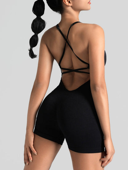 Backless Bandage Vest Yoga Sexy Hip Jumpsuits