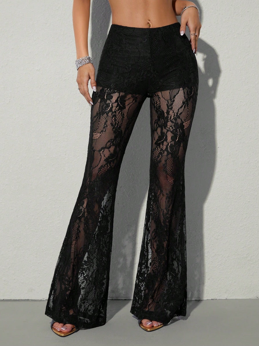 Lace Trumpet Perspective Formal Dress Pants
