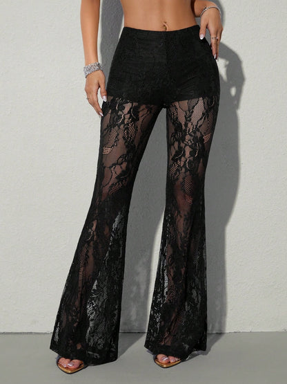 Lace Trumpet Perspective Formal Dress Pants