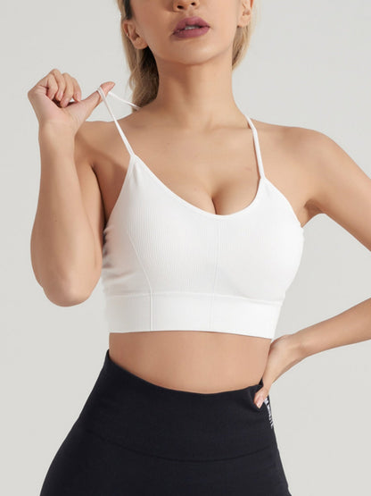 Cross-back Beauty Yoga Vest Thin Straps Worn As Outerwear Sports Bra