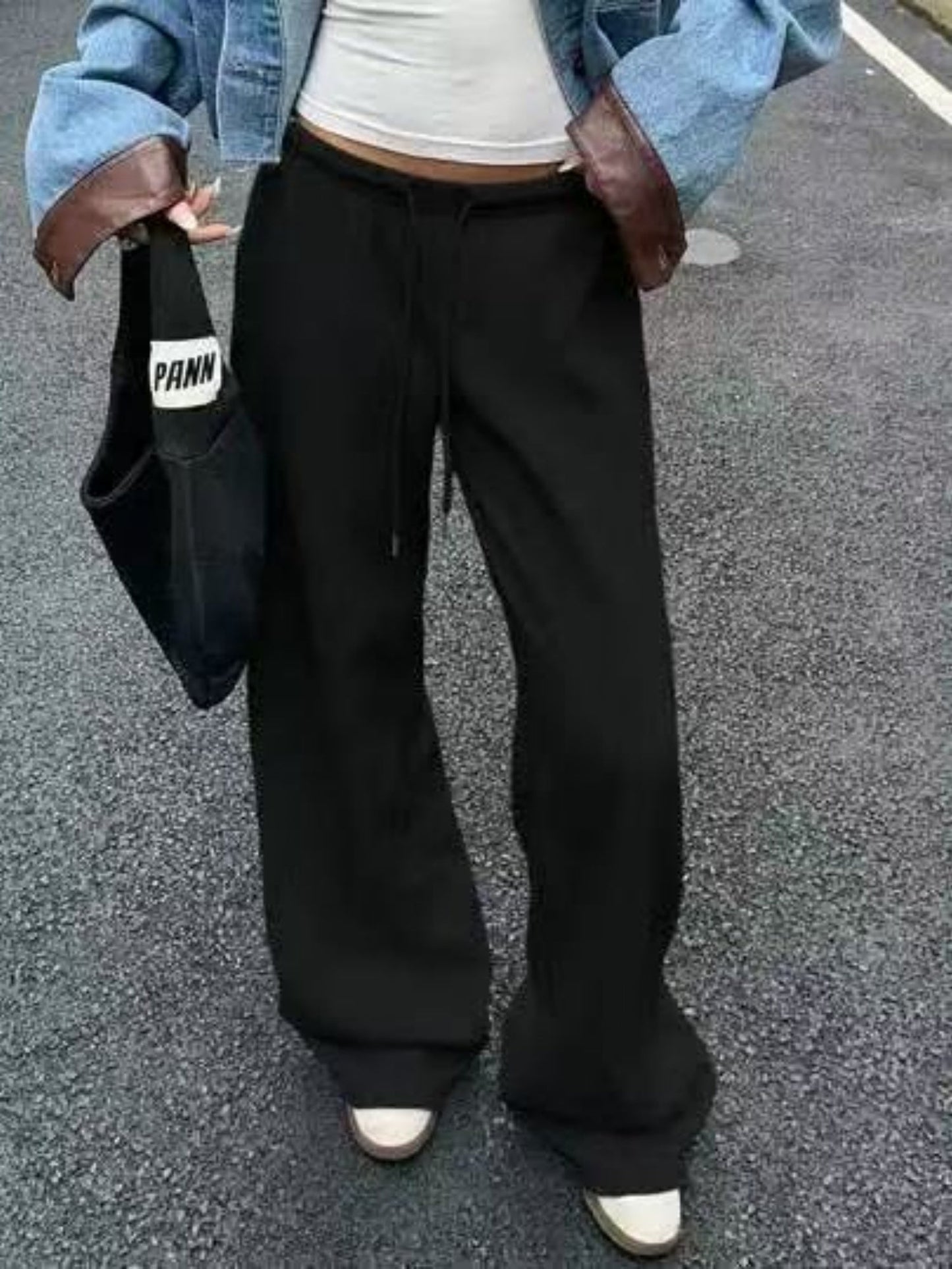 Drawstring Relaxed Exercise Mid-low Waist Sweatpants
