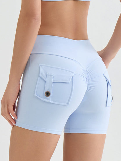 Bare-feel Pocket High-waisted, Tummy-flattening, And Butt-lifting Yoga Shorts