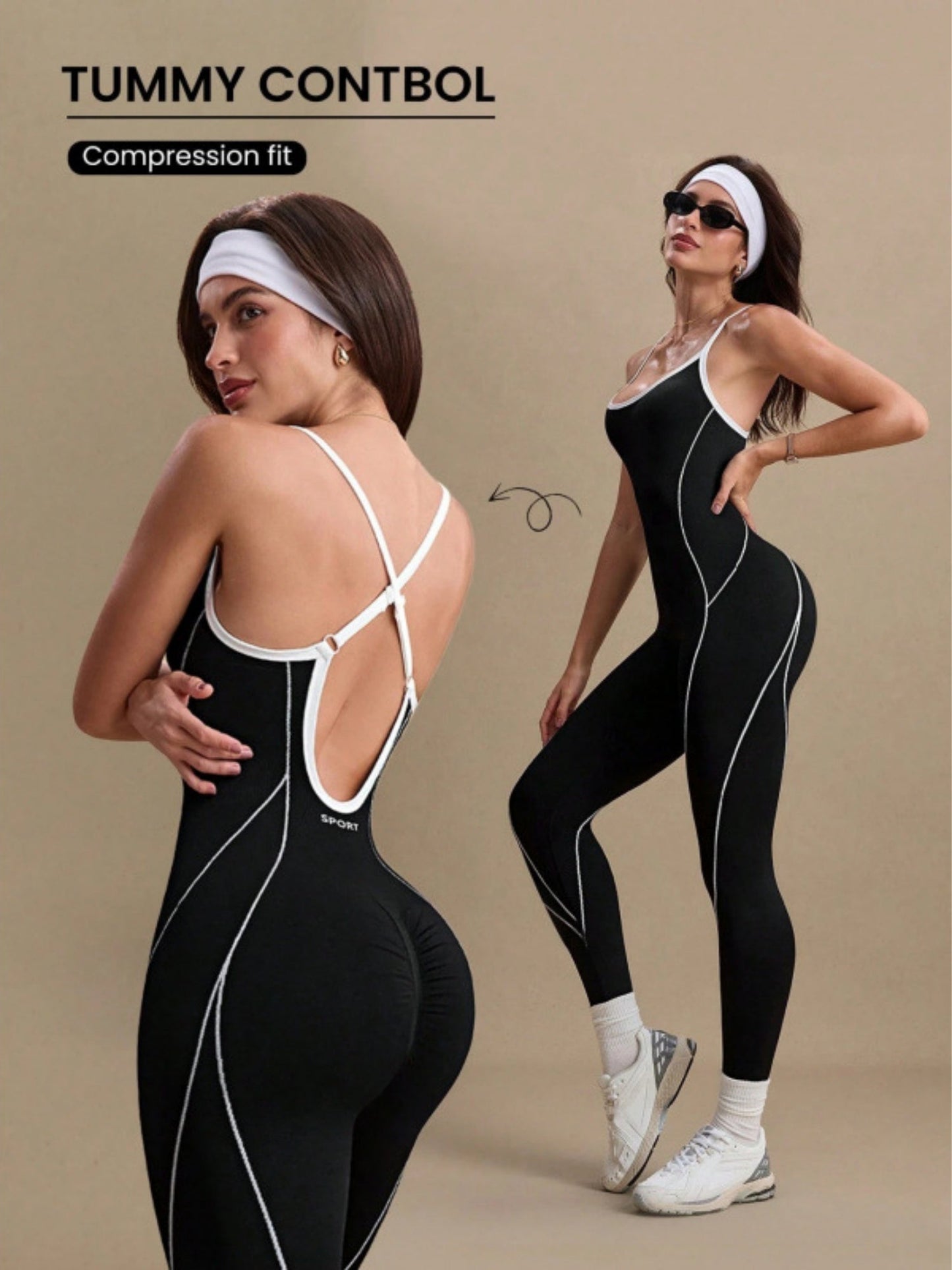Cross Shoulder Straps Color-blocked Fitness Exercise Bodysuits