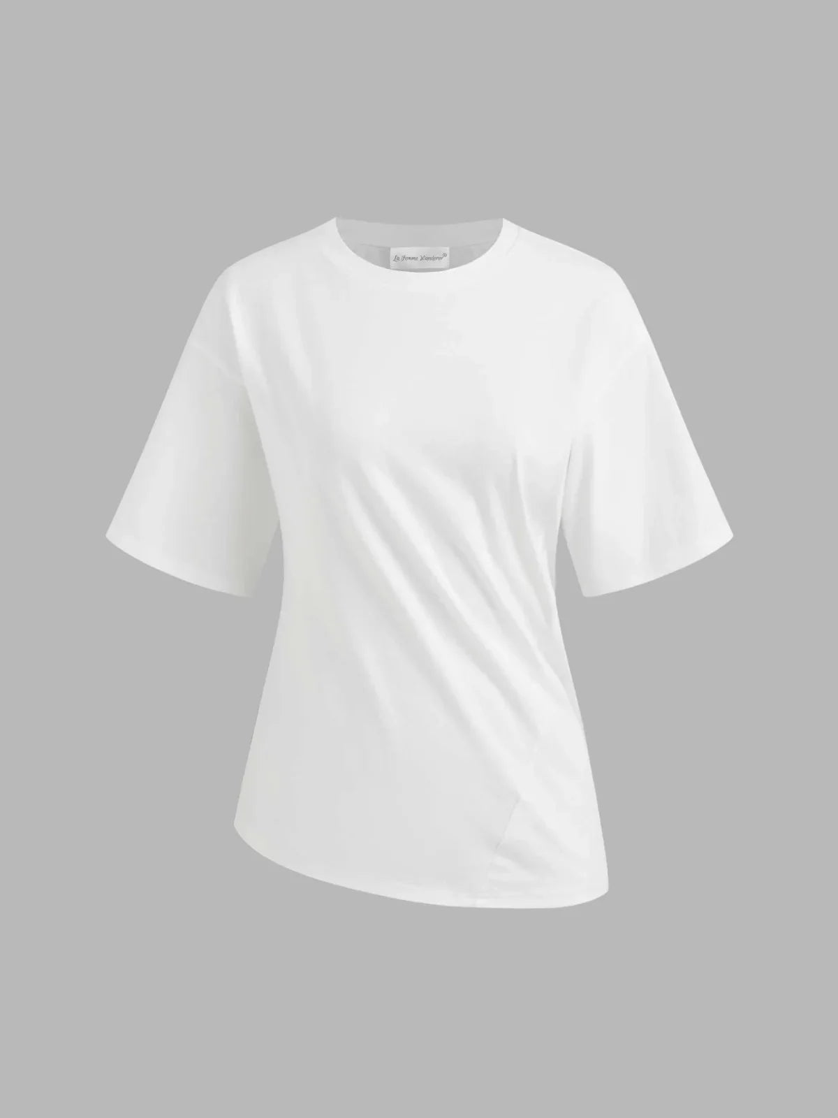Smart Casual Cotton-blend Asymmetrical Hem Tee