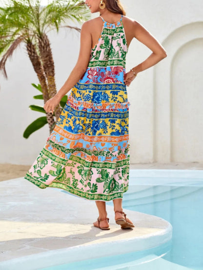 Ruffle Printed Maxi Dresses
