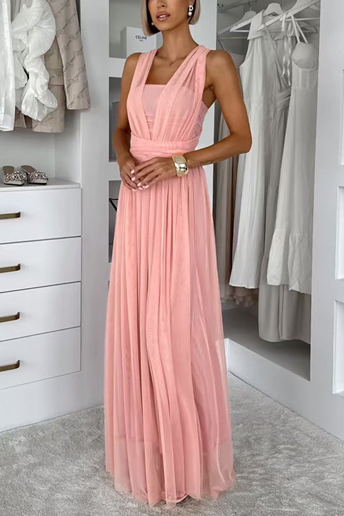 High Waist Versatile Tulle Maxi Dress