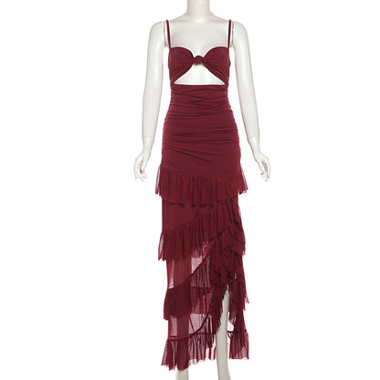 Ruffle Radiance Dress - Red