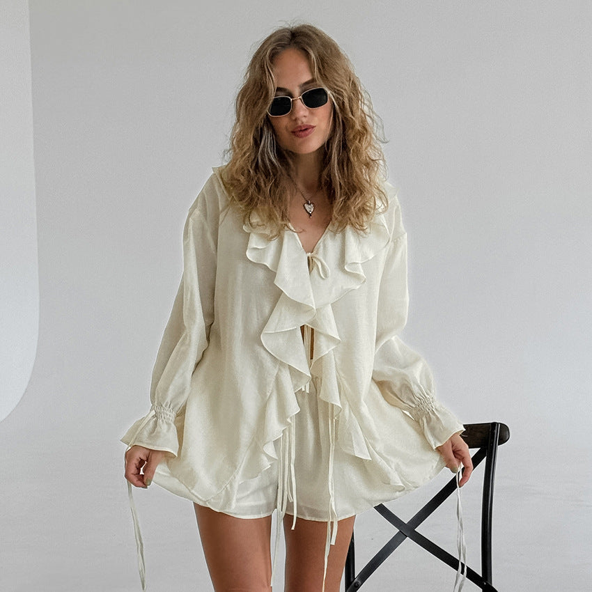Ryder Ruffle Co-ord - Beige