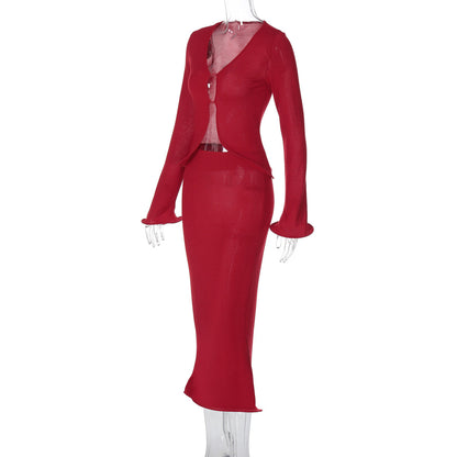 Nesra Co-Ord Set - Red