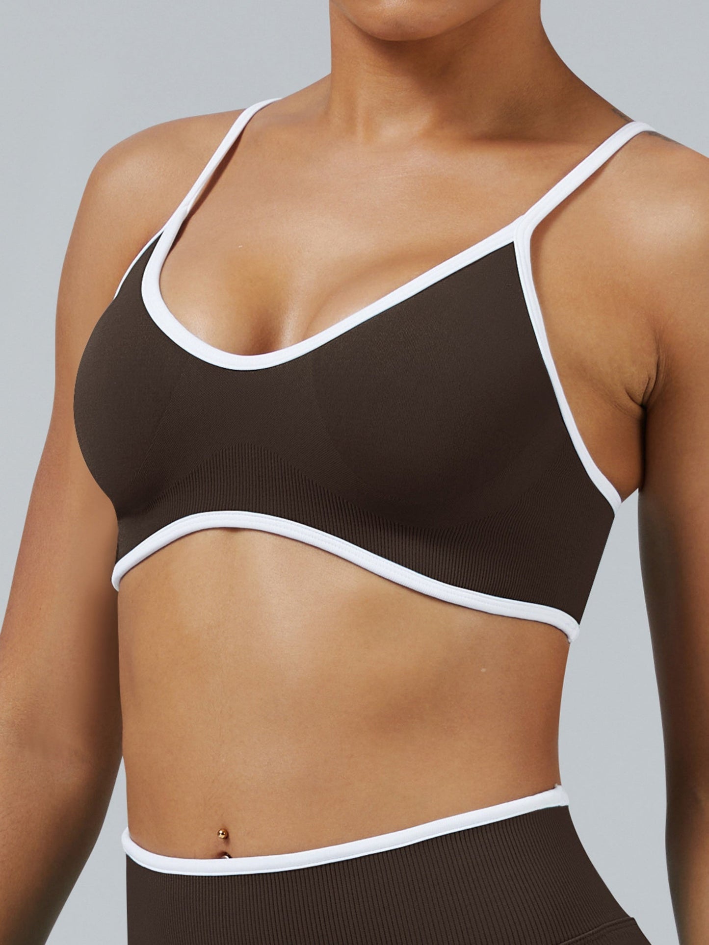 Seamless With Breast Pads Exercise Yoga Halter Bra Vest