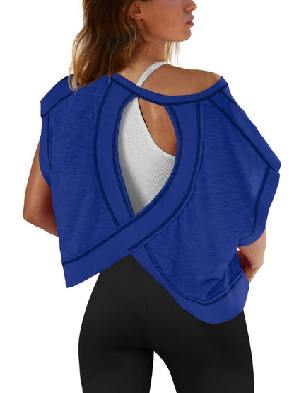 Backless Yoga Relaxed And Casual T-shirts