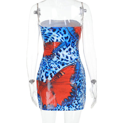 Carlini Mini Dress-Blue