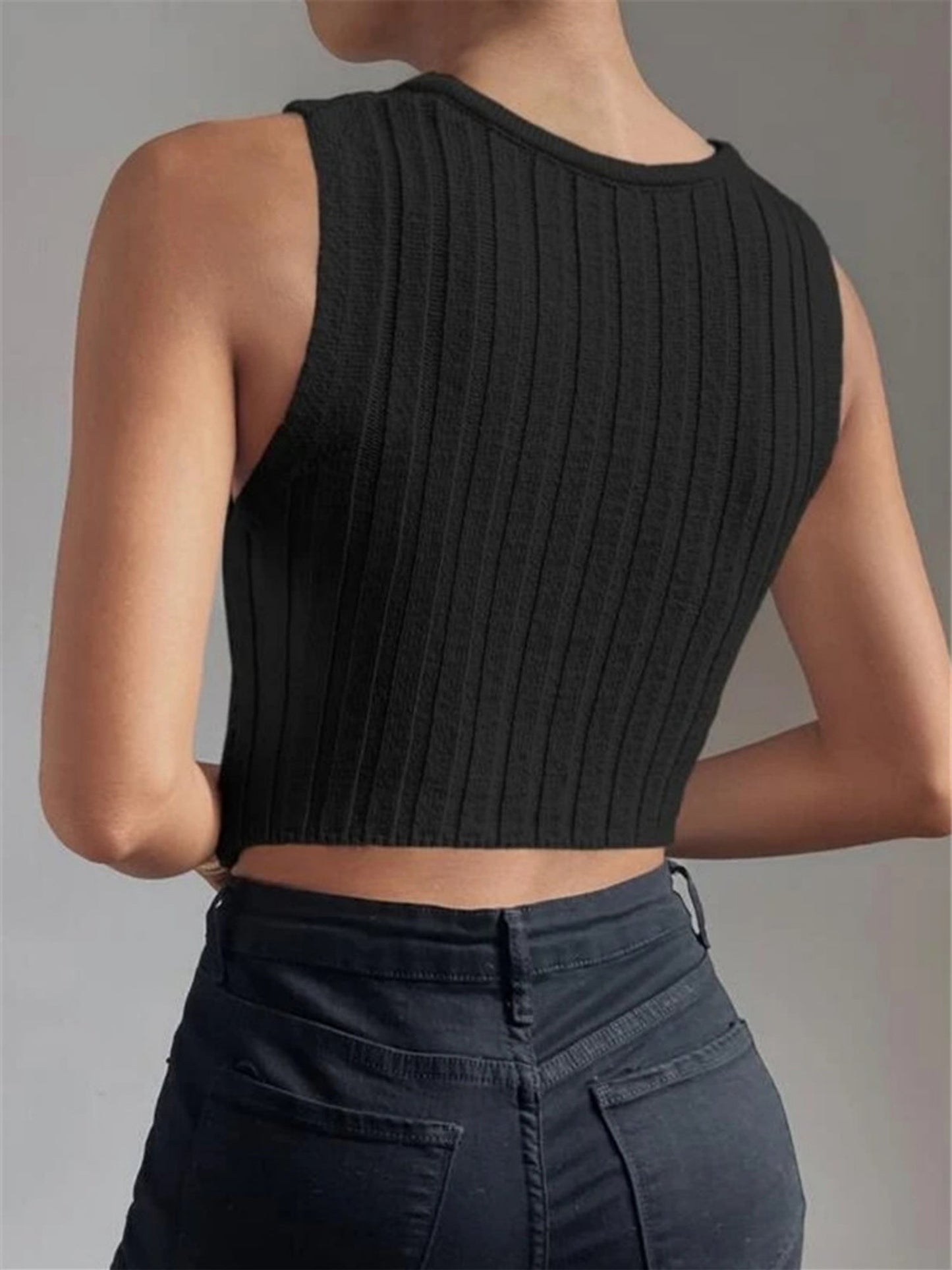 Chain Cross V-neck Knitted Vest
