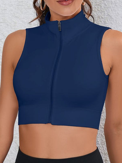 Turtleneck Zipper Seamless Sweat-wicking And Quick-drying Sports Vest