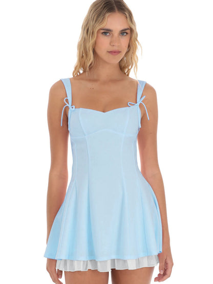 Splicing Straps And Suspenders Waist Shaping Mini&Short Dresses
