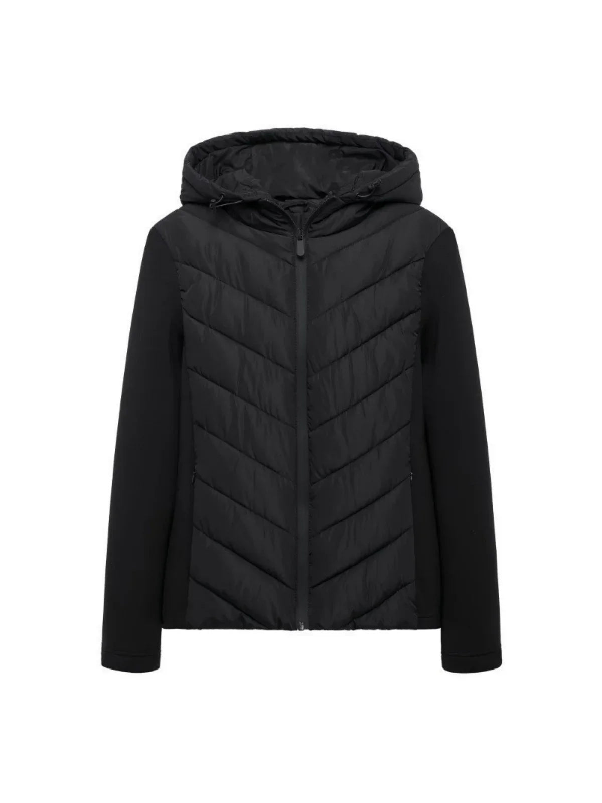 Cotton Padded Coat With Stand Up Collar For Casual Wear