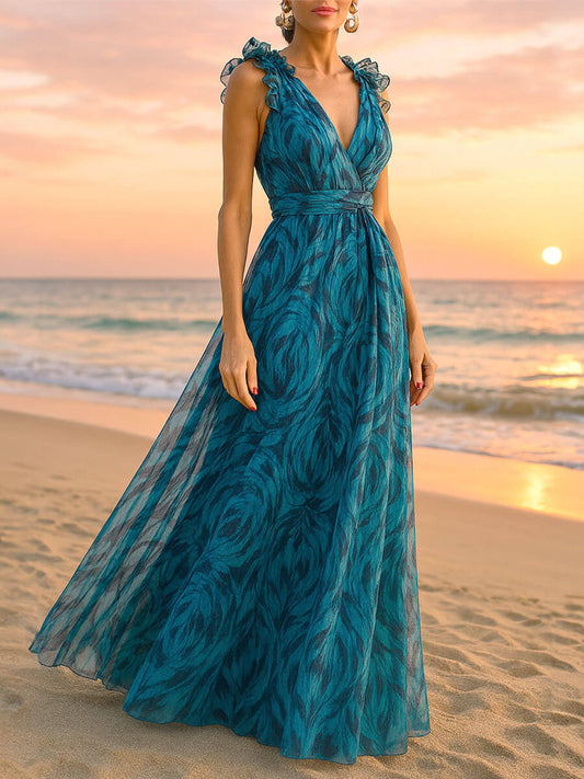 Holiday Floral Lolita Maxi Dress