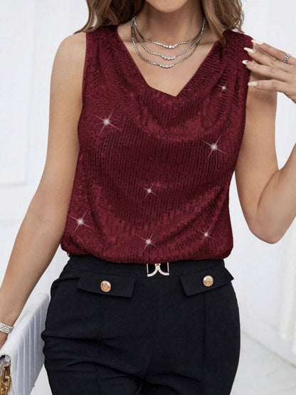 Sequins Sleeveless Tank Tops