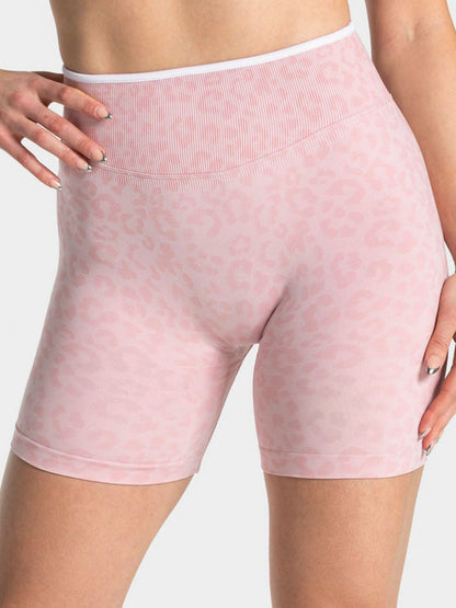 Leopard Print Seamless Buttock Lift Yoga Fitness Shorts