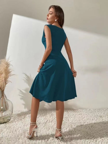 Crew Neck Beading Sleeveless Commuting Mini&Short Dresses