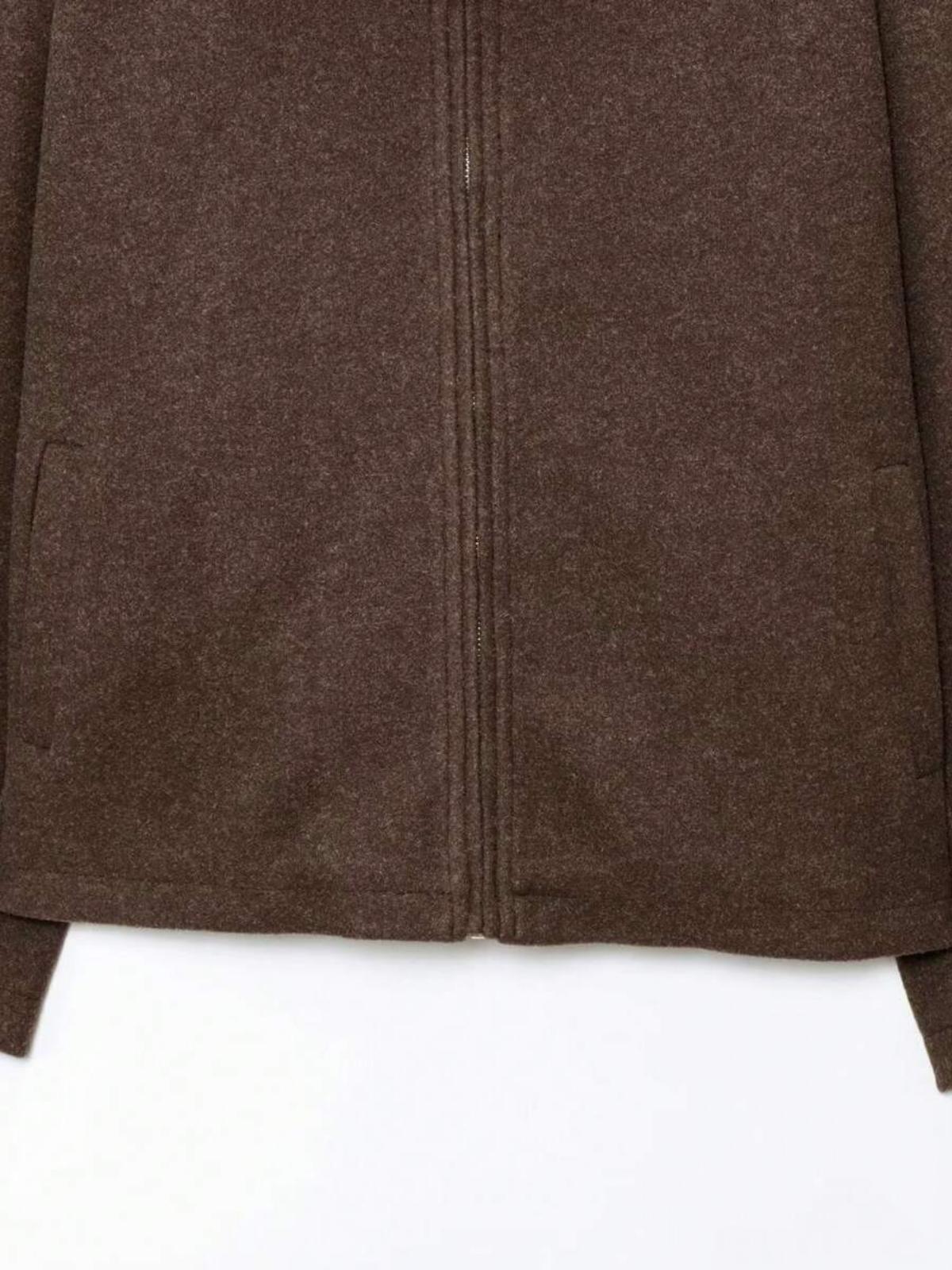 Autumn Minimalist Wool Blend Zip Lapel Jacket