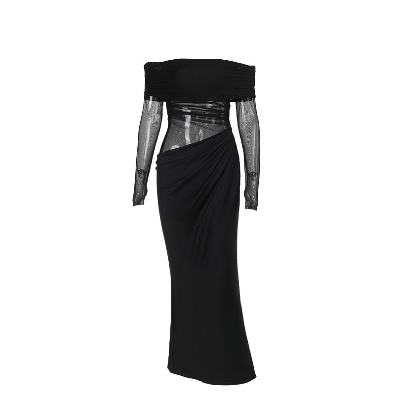 Alisha Off-Shoulder Dress - Black