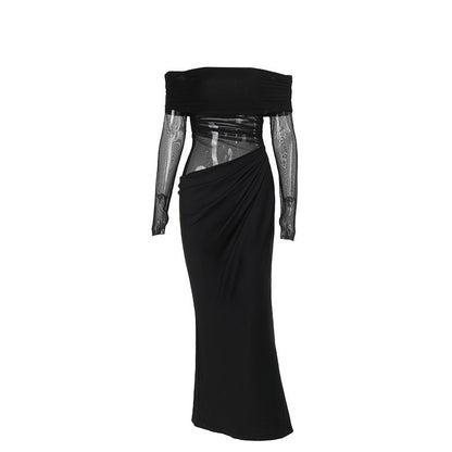 Alisha Off-Shoulder Dress - Black