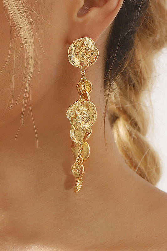 Light Luxury Metal Disc Pendant Earrings