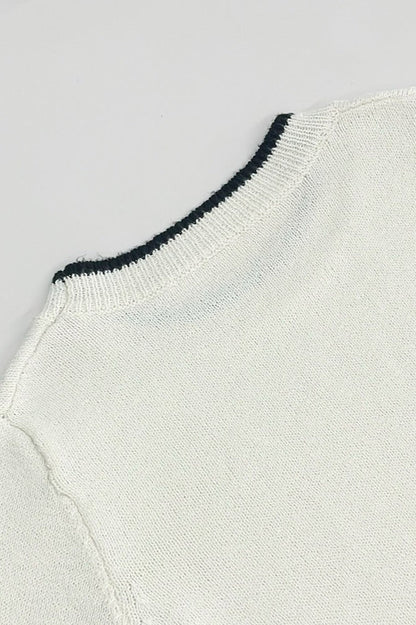 Color-Block Long Sleeve Knit Slim Sweater Dress