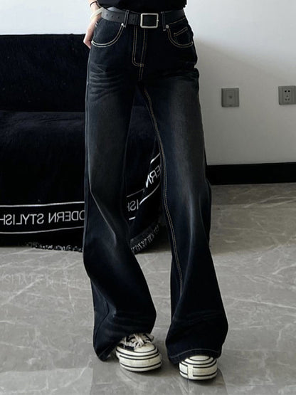 Washed High Waist Dangle Boyfriend Jeans