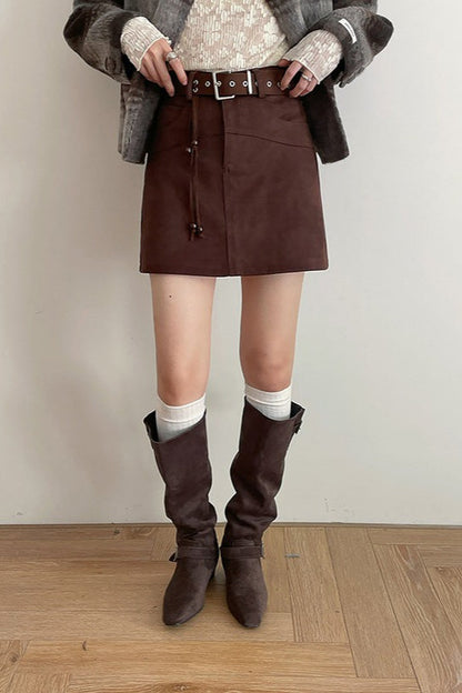 A-Line Mini Tassel Waist Skirt