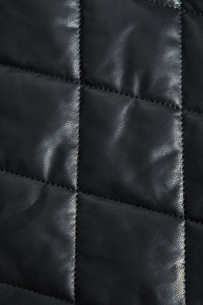 Faux Leather Button Pocket Jacket